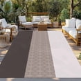 thumbnail image 2 of Brown Grey Boho Outdoor Rug for Patio/Deck/Porch, Non-Slip Large Area Rug 5 x 8 Ft, Vintage Ethnic Tribe Abstract Art Indoor Outdoor Rugs Washable Area Rugs, Reversible Camping Rug Carpet Runner, 2 of 8