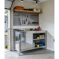 thumbnail image 4 of Vakiorn Stainless Steel Work Table with Cabinet 440 LBS Capacity Heavy Duty Adjustable Feet for Kitchen Restaurant Garage, 4 of 7