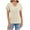 Beige, variant on Htigea Womens Summer V Neck T Shirts Casual Roll Short Sleeve Tops Loose Fit Basic Tee with Pocket Sale Blue,S