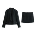 thumbnail image 2 of Black Minimalist High Waisted Skirt Dress Blazer-Top-XS, 2 of 5