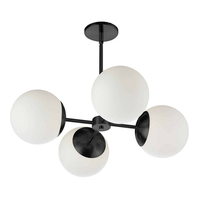 Dainolite Dayana 4-Light 160W Transitional Metal Chandelier in Matte Black