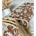 thumbnail image 3 of Hand Crafted Kantha Cotton Quilt Brown and White Floral Hand Block Print Throw Blanket Bedding Bedspread Mothers Day Gift, 3 of 5