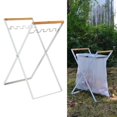 thumbnail image 3 of Soporte plegable para bolsa de basura, estante de clasificación de residuos, soporte para baño blanco, 3 of 8