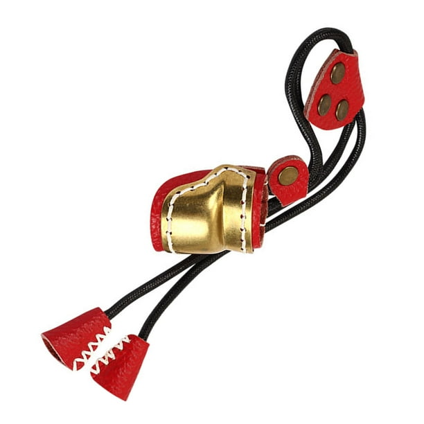 Anillos de pulgar para tiro con arco, protectores de dedos de latón, cómodos de usar, accesorios suaves con Rojo