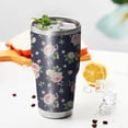 thumbnail image 4 of 30oz Pioneer Flower Floral Print Pattern Tumbler, Double Wall Vacuum Insulated Cup, BPA-Free Leak Proof Lid & Reusable Straws, Hot 12h, Cold 34h, 4 of 6