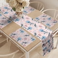 thumbnail image 2 of Ambesonne Floral Table Runner & Placemats, Flowers on a Blush Backdrop, Placemat 4 pcs + Runner 12"x72", Blush Blue Grey, 2 of 2