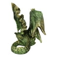 thumbnail image 3 of Silent Killer Fantasy Gothic Prowling Green Metallic Dragon Decorative Figurine, 3 of 9