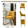 thumbnail image 4 of SEYNAR Modern Velvet Dining Chairs Set of 2, Tufted Back Accent Chair for Living Room,Yellow, 4 of 6