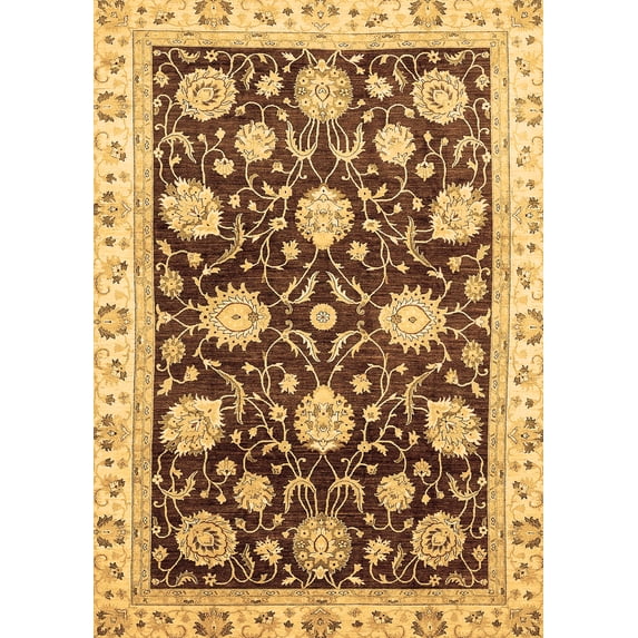 Ahgly Company Indoor Rectangle Oriental Brown Traditional Area Rugs, 6' x 9'