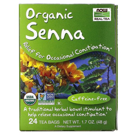 NOW Foods  Real Tea  Organic Senna  Caffeine-Free  24 Tea Bags  1.7 oz