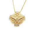 thumbnail image 1 of Long chain women's style zircon inlaid wing necklace Xmas, 1 of 2