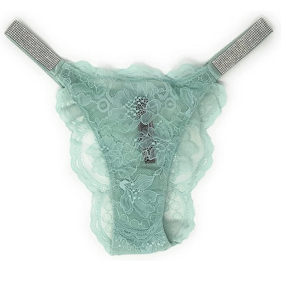 Victoria's Secret Very Sexy Bombshell Shine Brazilian Panty Mint Floral Lace Size Large New