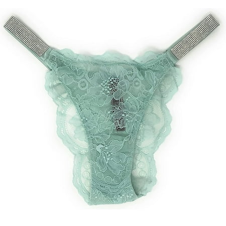 

Victoria s Secret Very Sexy Bombshell Shine Brazilian Panty Mint Floral Lace Size Large New