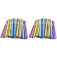 thumbnail image 1 of YWIYIUD 200PCS Flexible Colorful Drinking BendableStraws Colorful Disposable Bendy Party Fancy LongStraws for Home Use Milk Juice Drinks Party Decorations, 1 of 2