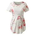 thumbnail image 4 of ZTTD Women's Maternity Nursing Tops Breastfeeding Floral Printed Top Shirt Double Layer Soft Short Sleeve Pregnancy Clothes, 4 of 8