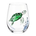 thumbnail image 2 of Artisanal Marine Animal Stemless Wine Glass, 9D Ocean Fantasy Embossed Glassware, Handcrafted Coastal Bar Tumbler, Decorative Home Gift For Ocean Lovers, 2 of 9