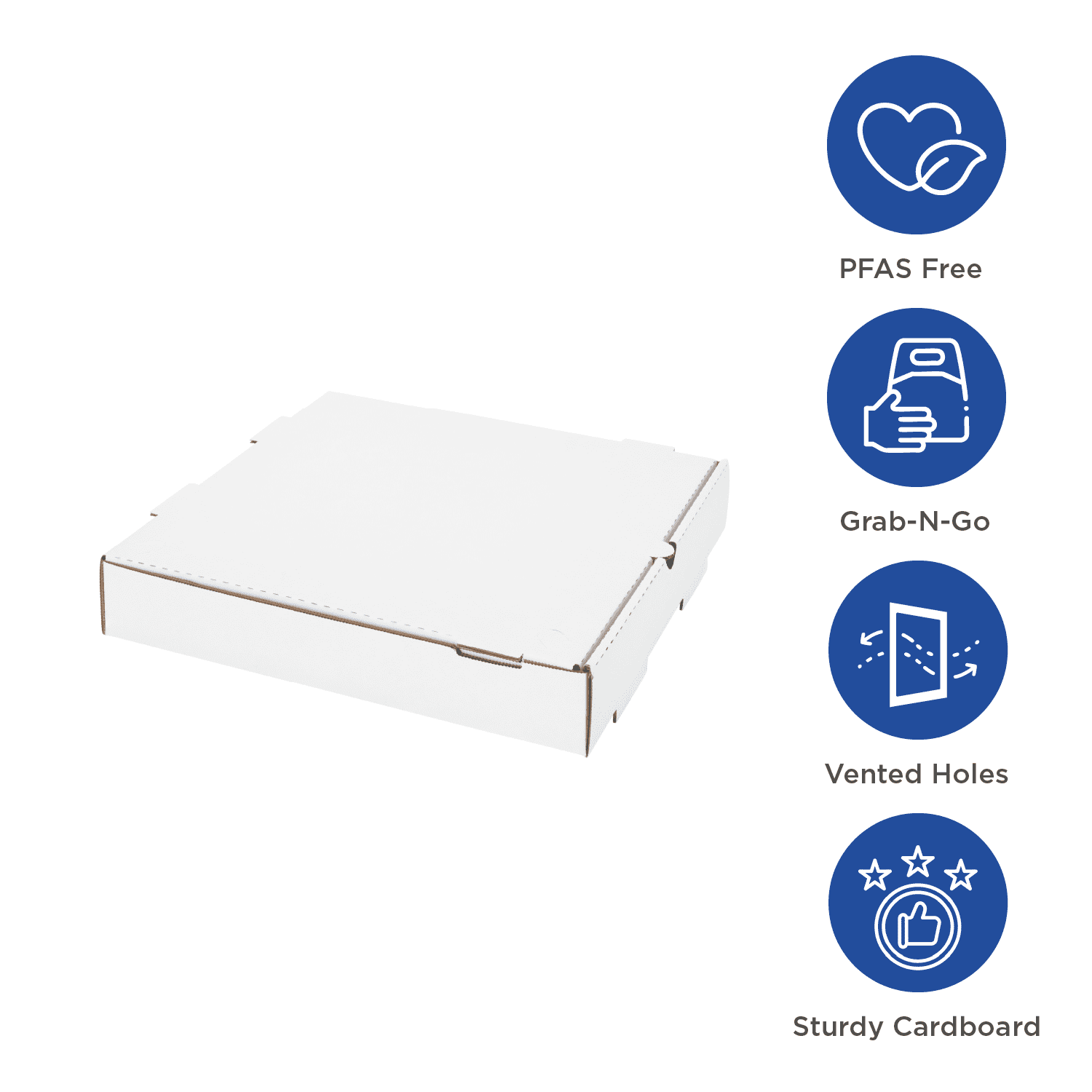 Karat White Pizza Boxes - Grease-Resistant Corrugated Pizza Box