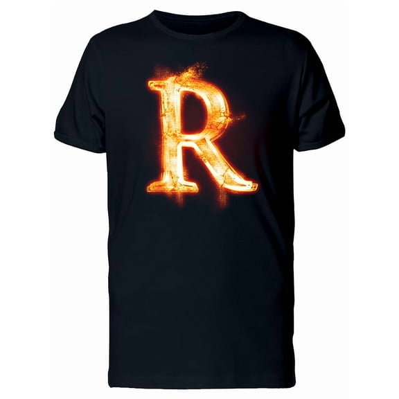 Fiery Font Letter R T-Shirt Men -Image by Shutterstock, Male x-Large