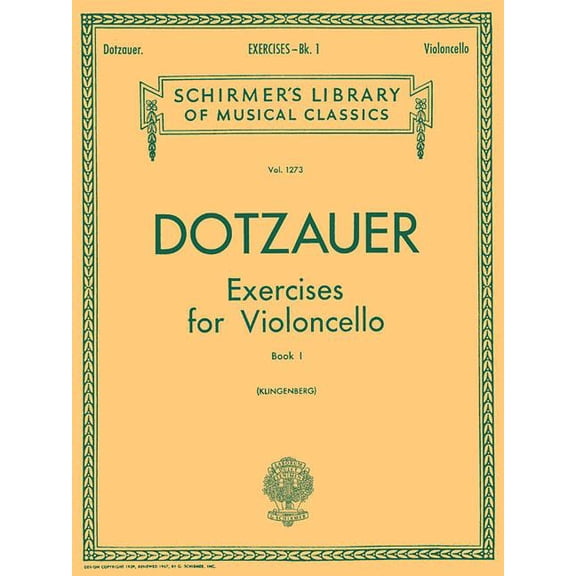 Exercises for Violoncello - Book 1: Schirmer Library of Classics Volume 1273 Cello Method, (Paperback)