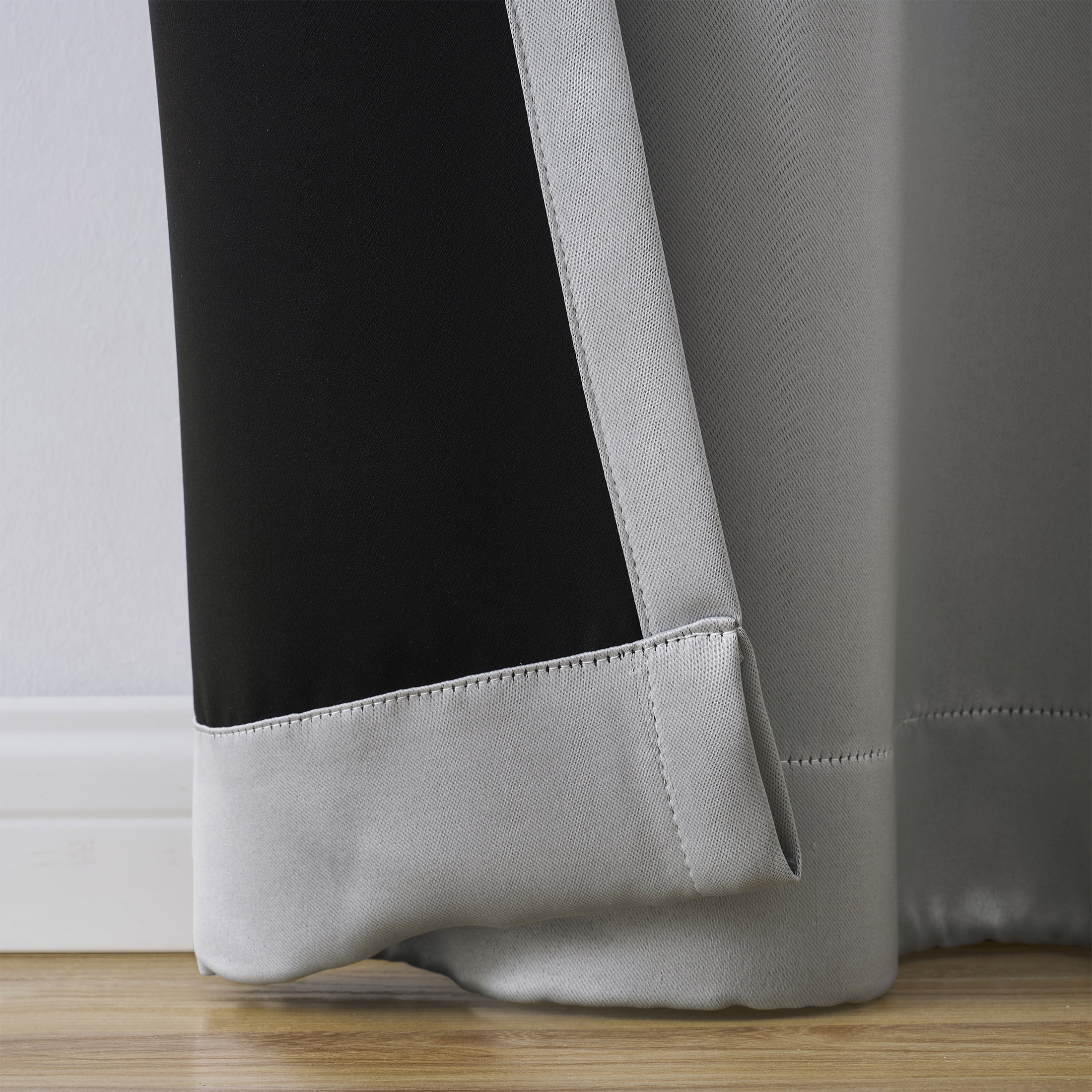 Mainstays Solid Blackout Curtain Panel Pair, Set of 2, Light Gray, 30”W x 95”L
