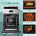 thumbnail image 3 of Lanbo 24 inch 2.9 CU.ft Freestanding Electric Range with Air Fry, Rotisserie and True Convection Oven, 3 of 15