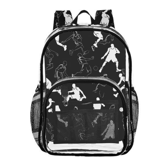 ALAZA Clear Backpack Basketball Players PVC Transparent BookBag