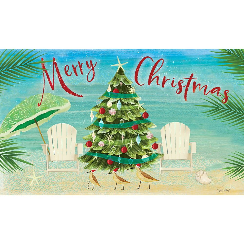 Custom Decor Mat Coastal Christmas