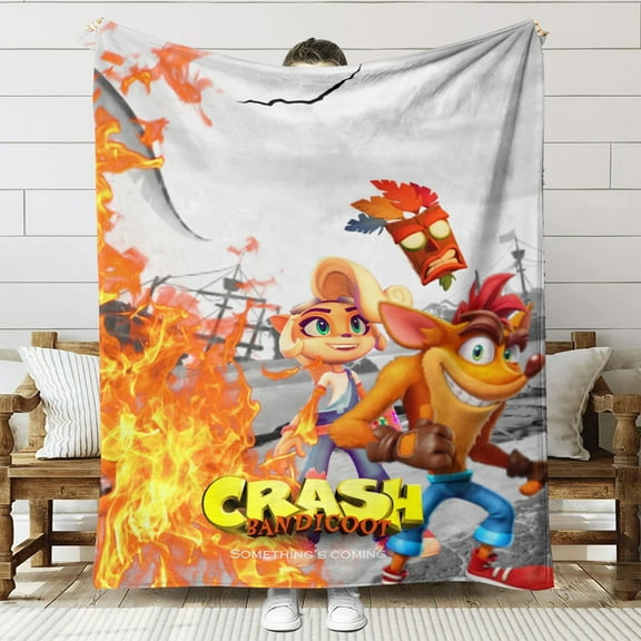 Crash Bandicoot Soft Cozy flannel blanket Gifts for Fans Lover Girls Boys Women Present Hoodie Him Bed 60"x80"