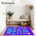 thumbnail image 3 of ODIKA 6'x9' Machine Washable Non-Slip Area Rug, Vibrant Letters Educational Playmat with Sea Creatures Alphabet Design High Traffic Rug, Purple, 697305, 3 of 7