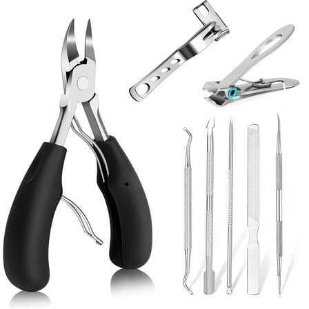MRSXXNTY  Toenail Clippers for Seniors Thick Toenails, Heavy Duty Toe Nail Clippers Adult Thick Nails Long Handle, Large Toenail Clippers for Thick Nails 8Pcs