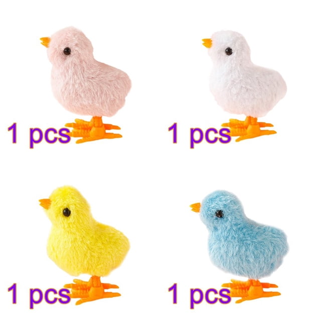 Plush Chick Easter Decoration Jumping Chicken With Eggshell Toys Clockwork Children Gift Cartoon Animals Stuffed Rabbit 3.5in