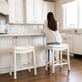 thumbnail image 6 of Open Box Maven Lane Adrien Saddle Bar Stool 31"H, White Oak (2 Pack), 6 of 6