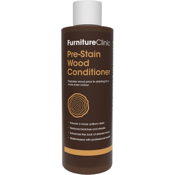 Furniture Clinic Pre-Stain Wood Conditioner - Water-Based - Indoor and Outdoor Use - Low Odor and Non-Toxic – Use Before Staining Wood 8.5oz / 250ml