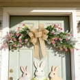 thumbnail image 2 of Pink Easter Door Lintel Decoration Colorful Flower Bows Pendant For Home Holiday Hanging, 2 of 7