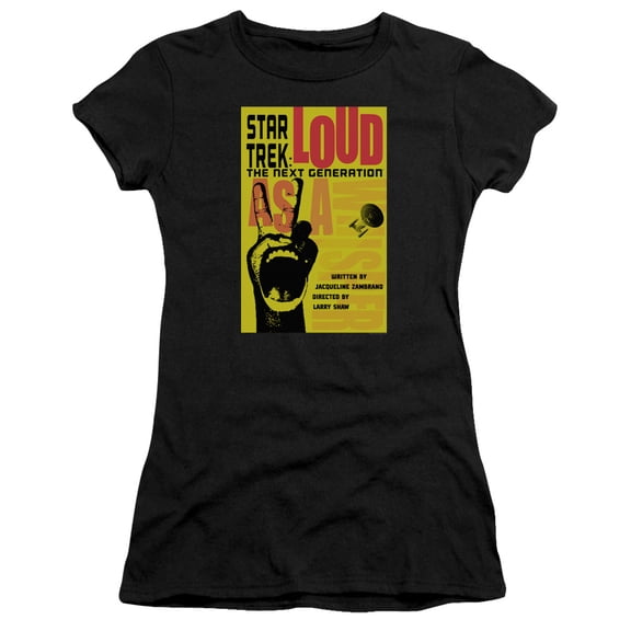 Star Trek Tng Season 2 Episode 5 Junior Women's Sheer T-Shirt Black