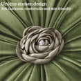 thumbnail image 3 of 2Pcs Flower Pillow Cushion Round Aesthetics Decorative Throw Pillow 15.7" Velvet Flower Shaped Pillow for Bed Sofa Couch Vanity Chair (Green), 3 of 7