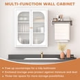 thumbnail image 6 of Foreate 3-Tier Metal Bathroom Cabinet Wall Mounted w/ Tempered Glass Door Adjustable Shelving Heavy Duty Medicine Cabinet over the Toilet Rack for Office Laundry Room Kitchen, 6 of 10