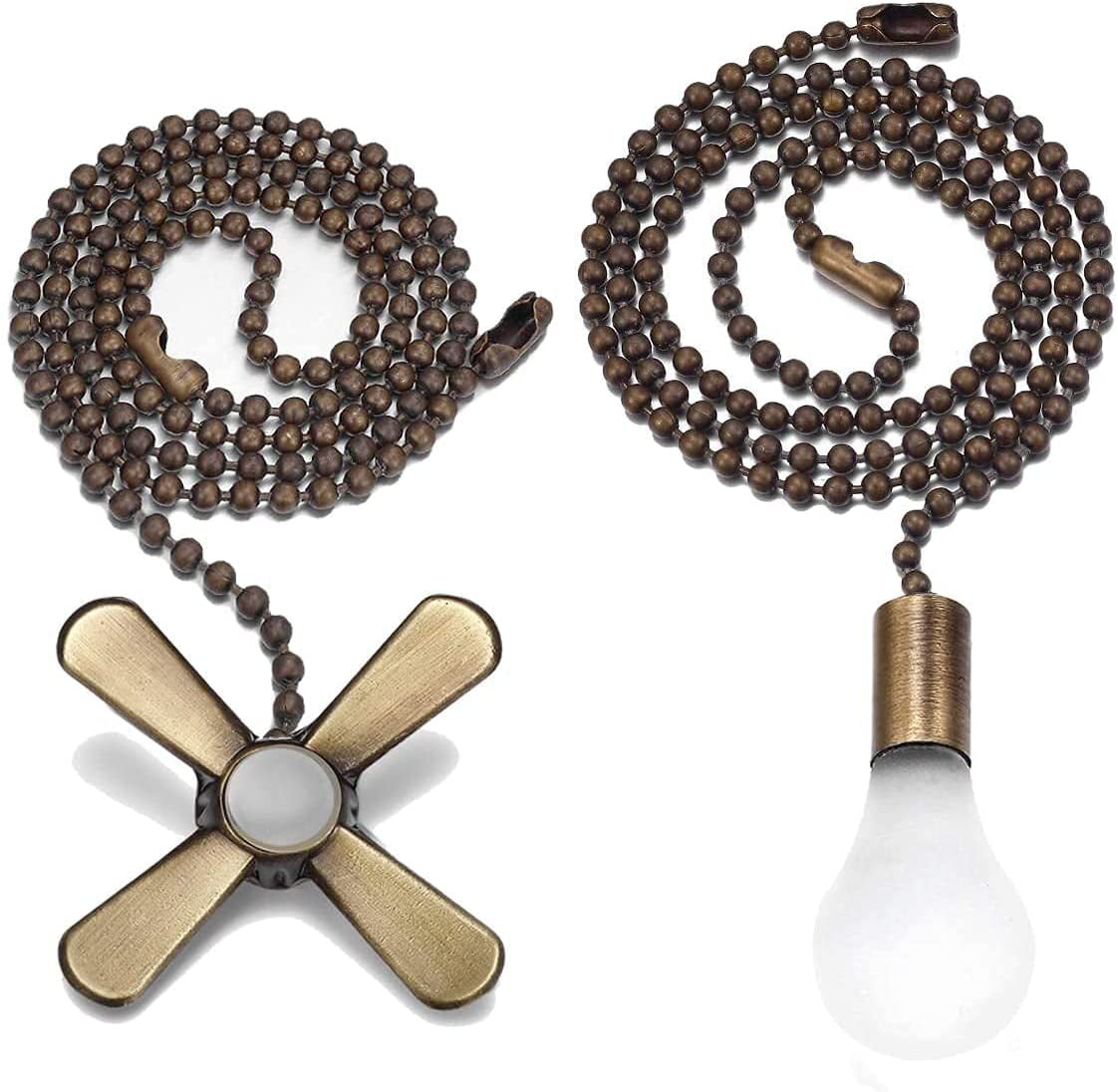 Ceiling Fan Pull Chain Extension Beaded Ball Pendant Light Lamp with Connector 