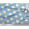 thumbnail image 3 of Soimoi Blue Poly Georgette Fabric Wreath & Stripe Print Fabric by Yard 42 Inch Wide, 3 of 5