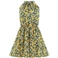 thumbnail image 3 of IROINNID Women's Sleeveless Prints A-Line Dress Fashion Floral Halter Strapless Ruffle Bandage Casual Dress Off-The-Shoulder Short Dress, 3 of 4
