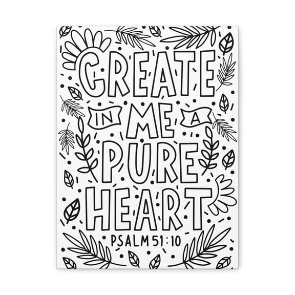 Scripture Walls Psalm 51:10 A Pure Heart Christian Wall Art Bible Verse Print Ready to Hang