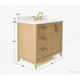 thumbnail image 2 of Turlington 36 in. Bath Vanity in Oak with White Quartz Top and Undermount Basin, 2 of 6