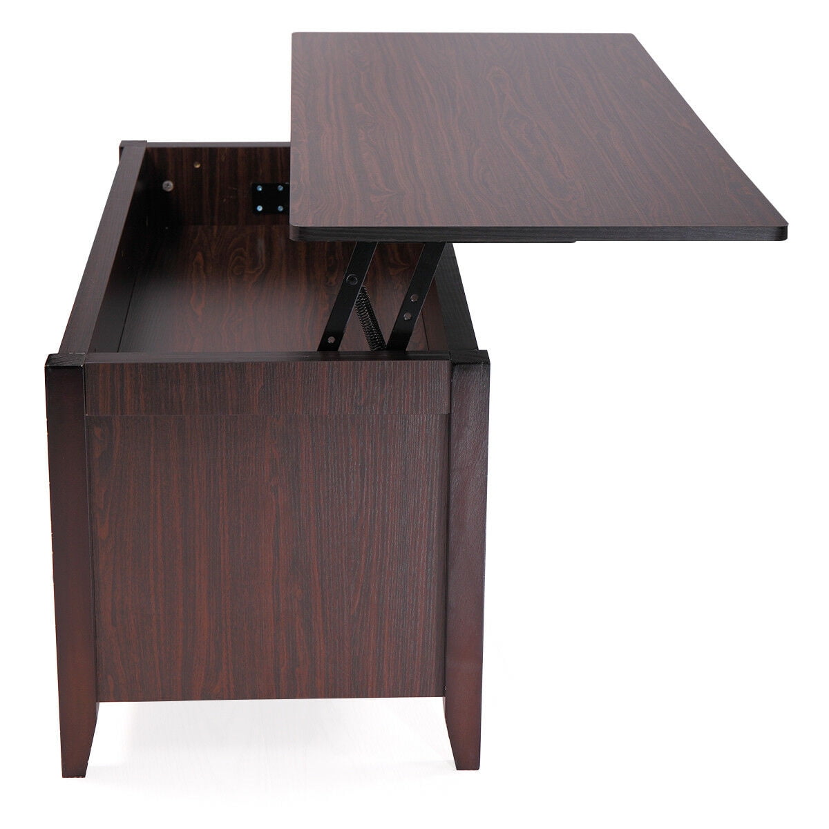 Lowestbest Wood Lift Top Coffee Table with Hidden Storage Compartment for Home Living Room, Rustic