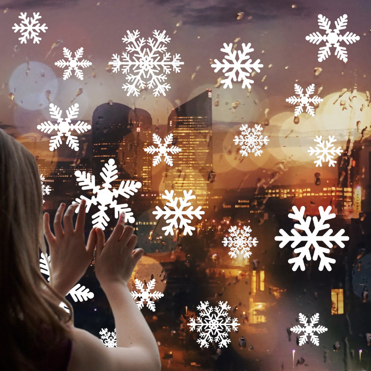 Medium White Christmas Snowflake Star Self-Adhesive Window Decoration Stickers