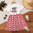 thumbnail image 2 of 8Y Kids Girl Clothes Big Girls Dress Short Sleeve Letter Print Dress 8-9 Years Big Girls Heart Print Summer Dress White, 2 of 7