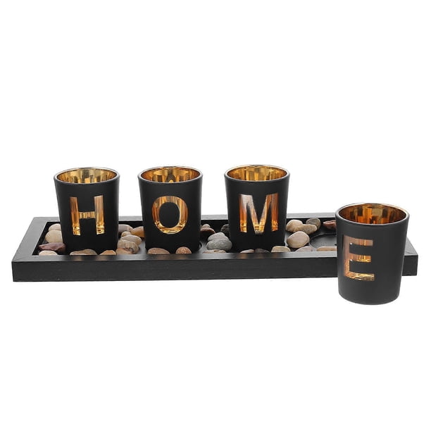 1 Set of Alphabet Design Candleholder Letter Candlestick Decorative Candle Stand
