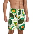 thumbnail image 2 of Uemuo Green Avocado Pattern Men's Short Pajama Pants – Soft & Breathable Lounge Shorts, Elastic Waistband with Pockets, Lightweight Sleepwear for All-Season Comfort-X-Large, 2 of 6
