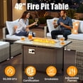 thumbnail image 6 of Toject 11 Pieces Outdoor Paito Furniture Set, Outdoor Conversation Sets with Swivel Chairs and Fire Pit Wicker Outside Furniture for Graden Balcony (Gray), 6 of 10