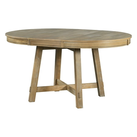 YesFashion Modern Round Extendable Dining Table with 16 Leaf Wood Kitchen Table Easy Assembly Extendable Dining Room Table for Living Room Bedrooms Apartments Kitchen