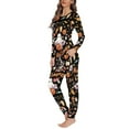 thumbnail image 2 of Renewold 2 Packs Skin Friendly Pajama Set for Women Pajama Sleepwear with Pumpkins Mushroom Graphic Fashion Pullover Loungewear Top Clothing Size XL,Halloween Holiday, 2 of 5